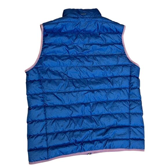 Eddie Bauer Puffer Vest Men's Large Blue Quilted Down Full Zip Outdoor Hiking - Picture 2 of 7